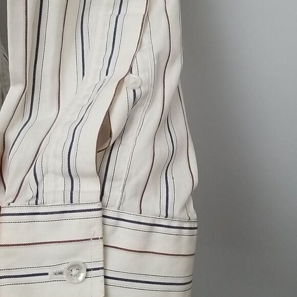 🎁5/$25 Stafford Shirt Men's 17 34 Pin Point Oxford Men's Long Sleeve Stripes - Picture 5 of 9
